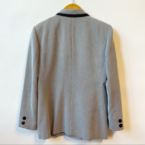 Vintage Norton McNaughton Blazer Black White Houndstooth Dark Academia Size 6 - Picture 5 of 5